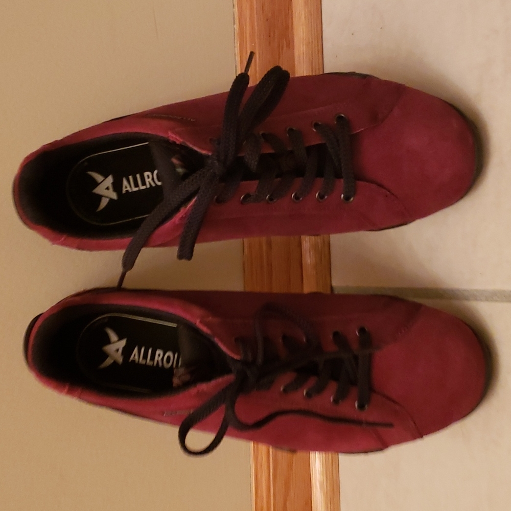 Super cute Allrounder Mephisto red suede shoes, size 9.5